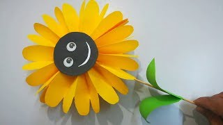 Flor de papel de girasol para niños  Origami  How to Make Sunflower Paper [upl. by Nnagem235]