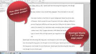 MLA Block Quote Tutorial [upl. by Ricki849]