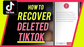 How to RECOVER Deleted TikTok Account [upl. by Picardi]