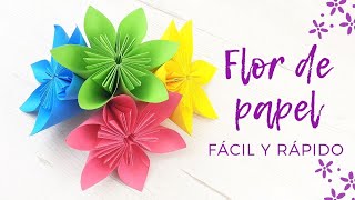 🌸 Cómo hacer una flor de papel fácil y rápido [upl. by Deanna764]