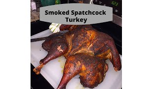 Smoked Spatchcock Turkey on the Weber Smokey Mountain WSM [upl. by Nwahsram]