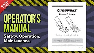 Operators Manual TroyBilt TB110 TB120 TB130 Push Mower 76909192 [upl. by Nessej]