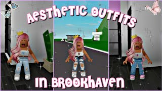 CUTE AESTHETIC OUTFITS IN BROOKHAVEN ROBLOX OUTFIT IDEAS [upl. by Elohcan]