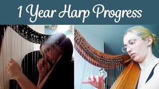 Harp progress in 1 year from COMPLETE beginner [upl. by Valentijn164]