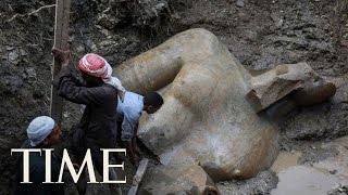 Ancient Statue Believed To Be Of Pharaoh Ramses II Discovered In Cairo Slum  TIME [upl. by Ingar]