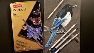 Derwent Metallic Pencils Review amp Demo [upl. by Olim]