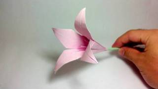 Origami Flower  Lily 100th video [upl. by Neely]