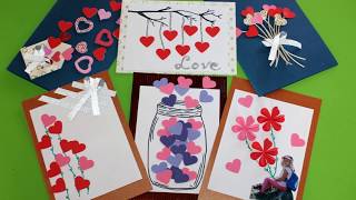 Kartki z serduszkami  kartki diy  walentynki  dzień mamy  laurki  valentines cards  cards diy [upl. by Aineg]