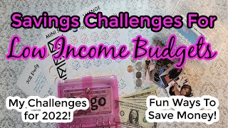 Savings Challenges For Small Budgets  Low Income Savings Challenges  My 2022 Savings Challenges [upl. by Tound230]