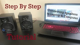 Connecting External  Monitor Speakers To The Laptop amp Computer [upl. by Alliuqa605]