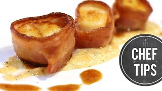 Bacon Wrapped Scallops Recipe  Chef Tips [upl. by Hite705]