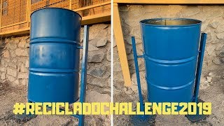 Basurero de tambor reciclado  RECICLADOCHALLENGE 2019 [upl. by Jourdan]