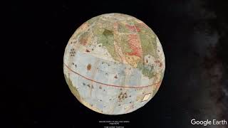 Largest Early World Map  Montes 10 ft Planisphere of 1587 in Google Earth [upl. by Ahsikit]