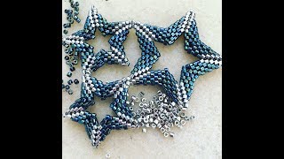 Open DoubleSided Beadwoven Star Tutorial [upl. by Lower]