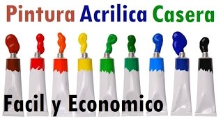 Como Hacer Pintura Acrílica Casera Fácil [upl. by Jessa]