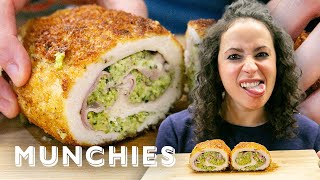 Cheesy BroccoliStuffed Chicken  The Cooking Show [upl. by Ashman662]