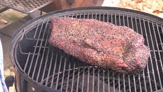 HowTo Smoke Texas Brisket on Weber Smokey Mountain [upl. by Htenay]