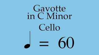 Suzuki Cello Book 3  Gavotte in C Minor  Piano Accompaniment  60 BPM [upl. by Whitebook]