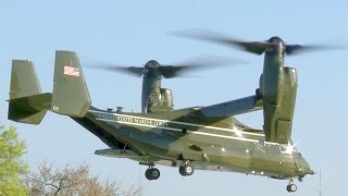 US Presidential Helicopter Squadron MV22 Osprey LandingTakeoff [upl. by Ruhl]