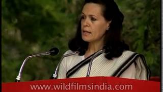 Sonia Gandhis Hindi speech at Rajiv Gandhi Shradhanjali May 1998 [upl. by Nesyt691]