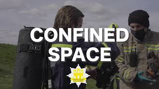 Becoming a firefighter Confined Space Crawl  Suffolk Fire and Rescue Service [upl. by Ahsienot]