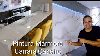 PINTURA MÁRMORE CARRARA CASEIRO  Pintura imitação Mármore  MARBLE PAINTING  DIY MAMORE CASEIRO [upl. by Neela]