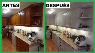 COMO PINTAR ARMARIOS MUEBLES DE COCINA SIN LIJAR HOW TO PAINT KITCHEN CABINETS WITHOUT SANDING [upl. by Ecallaw]