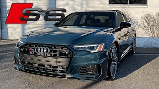 2021 Audi S6 Premium Plus 444 HP in Avalon Green Walkaround Review Exhaust Sound [upl. by Westberg]