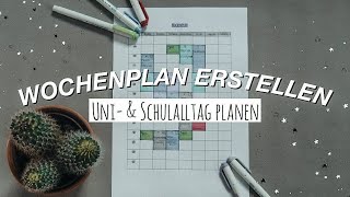 WOCHENPLAN ERSTELLEN  Uni  amp Schulalltag organisieren  Lorena [upl. by Pascia]