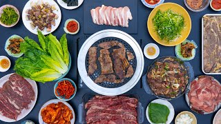 The Complete Guide to KOREAN BBQ at Home Kalbi Bulgogi Jumulleok Samgyeopsal [upl. by Atileda430]