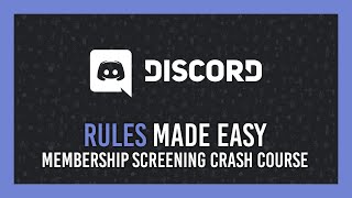 Guide Discord Membership Screening  NEW Rules for Servers feature [upl. by Elie170]