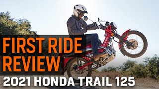 2021 Honda Trail 125 First Ride Review [upl. by Aleb]