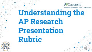 Understanding the AP Research Presentation Rubric [upl. by Eilojne]