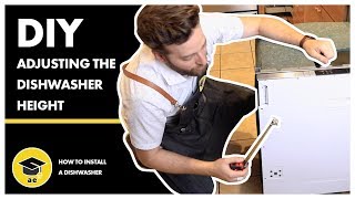 How to Install A Dishwasher  Adjusting the Dishwasher Height [upl. by Nazler]