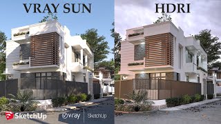 Vray Sun amp HDRI For Sketchup [upl. by Ahsiekrats]