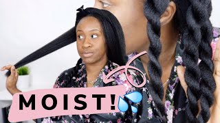 HOW I MOISTURIZE AND SEAL MY RELAXED HAIR  UPDATED  RELAXED [upl. by Alarice]