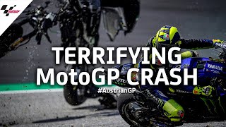 Terrifying MotoGP™ crash from every angle  AustrianGP 2020 [upl. by Helsell]