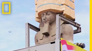 Giant Ramses II Statue Moved to Grand Egyptian Museum  National Geographic [upl. by Nyrret]