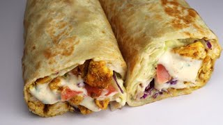 Chicken Wrap Quick And Easy Recipe By Recipes of the World [upl. by Jobey219]