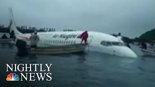 Airplane Makes Miracle Water Landing After Missing Runway In Micronesia  NBC Nightly News [upl. by Anitsahs]