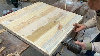 Amazing Design Ideas Recycling DIY Wood Pallet Projects  Building A DIY Pallet Table [upl. by Eatnahc]