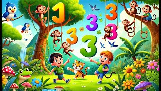 Numbers in the Jungle  Fun Counting Song for Kids  Learn Numbers 1 to 10 [upl. by Assiruam722]