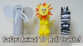 How to Make Animal Toilet Paper Roll Crafts Elephant Lion Zebra [upl. by Vescuso823]