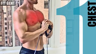 11 Resistance Band Chest Exercises  NO ATTACHING [upl. by Whalen]