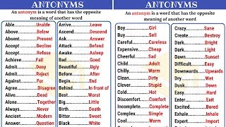 120 Common Opposites in English from AZ  Antonyms List Part I [upl. by Einiar370]