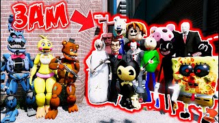 Animatronics VS HARDEST 3AM Horror Monster Army GTA 5 Mods FNAF RedHatter [upl. by Susannah]