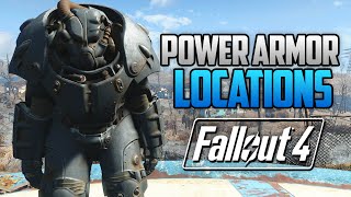 Fallout 4  ALL FULL POWER ARMOR LOCATIONS T45 T51 Raider T60 amp X01 FO4 Power Armor Locations [upl. by Attenol]