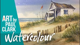 How to paint a beach scene in watercolour [upl. by Ezarras640]