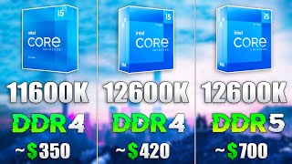 i511600K vs i512600K DDR4 vs i512600K DDR5 [upl. by Lange]