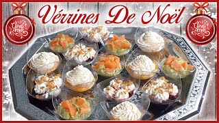 VERRINES DE NOËL  3 RECETTES SALÉES [upl. by Siblee]